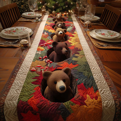 Leaves Bears Quilted Table Runner GFTOQM804