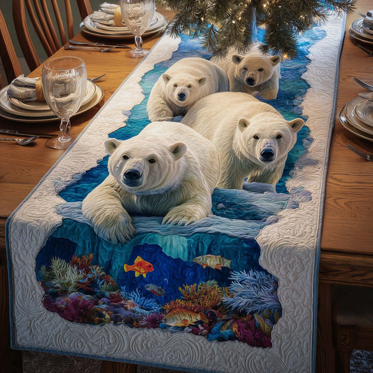 Swimming Bears Quilted Table Runner GFTOQM806