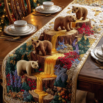 Honey Falls Bears Quilted Table Runner GFTOQM807
