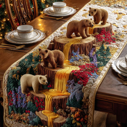Honey Falls Bears Quilted Table Runner GFTOQM807