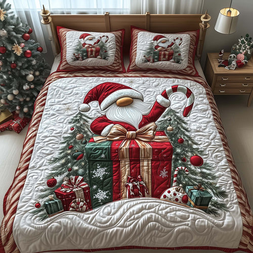 Candy Gnomes 3-Piece Quilted Bedding Set GFTOQM812