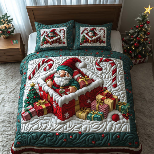 Candy Gnomes 3-Piece Quilted Bedding Set GFTOQM813