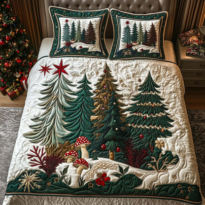 Tree Group 3-Piece Quilted Bedding Set GFTOQM818