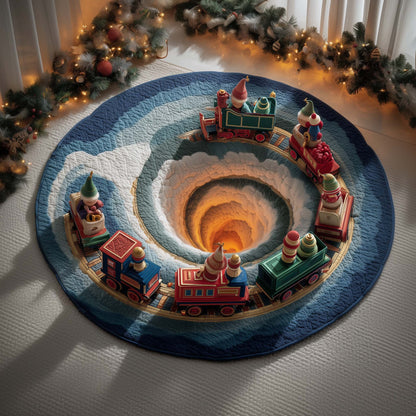 Train Vortex Elf Quilted Round Mat GFTOQM825