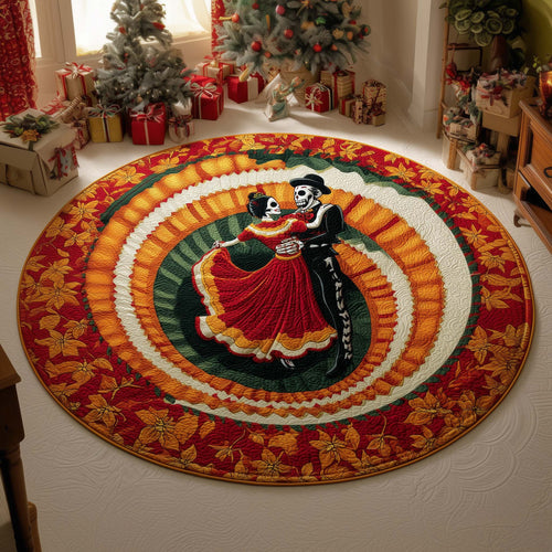 Dancing Skulls Quilted Round Mat GFTOQM826