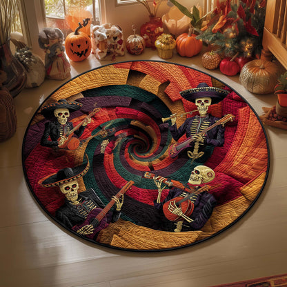 Mariachi Skulls Quilted Round Mat GFTOQM827