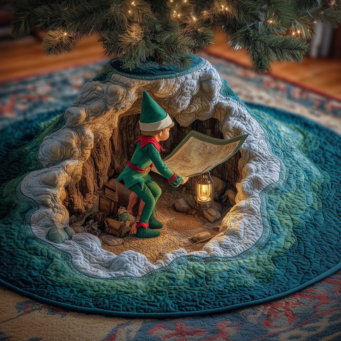 Explorer Elf Quilted Tree Skirt GFTOQM832