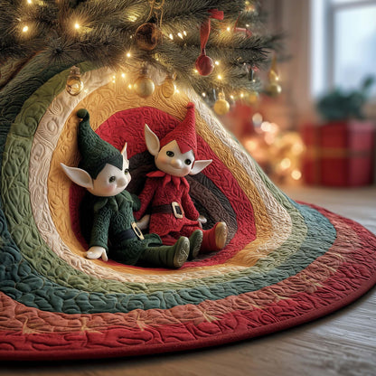 Rainbow Elves Quilted Tree Skirt GFTOQM835