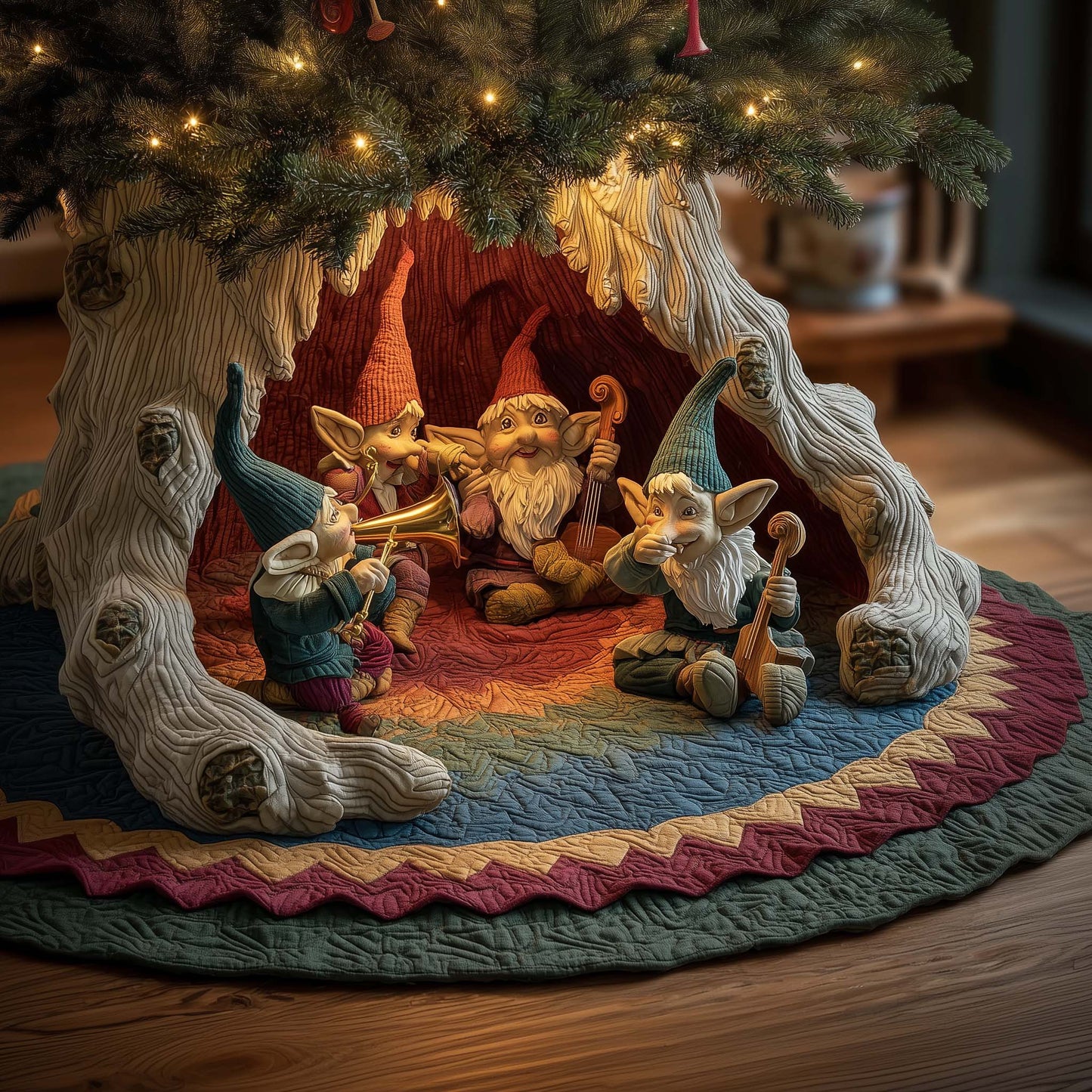Elves Band Quilted Tree Skirt GFTOQM837