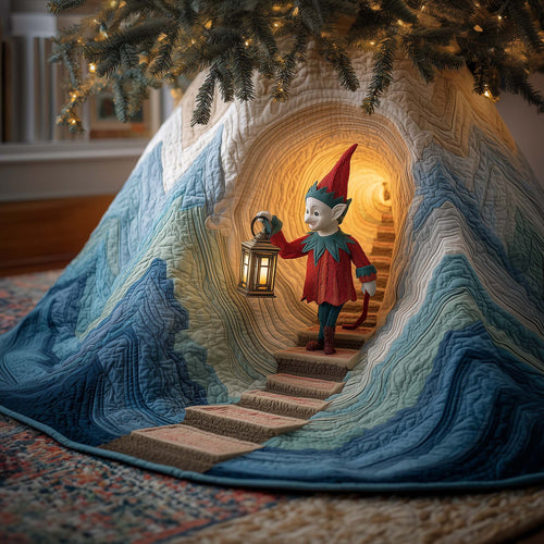 Secret Stairs Elf Quilted Tree Skirt GFTOQM838