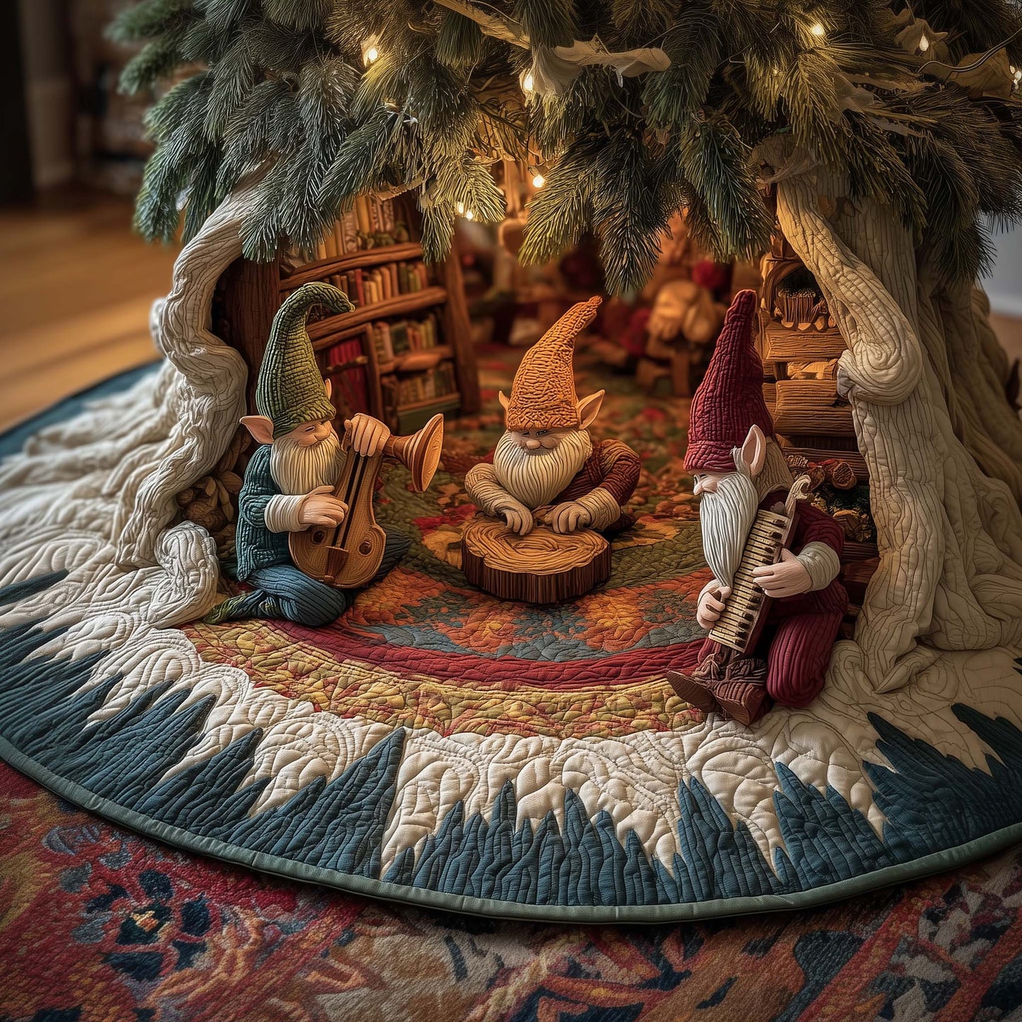 Elves Band Quilted Tree Skirt GFTOQM839