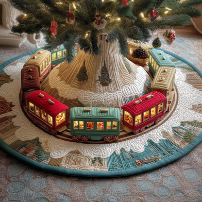 Colorful Train Quilted Tree Skirt GFTOQM848