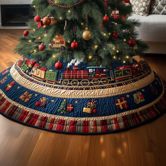 Tunnel Train Quilted Tree Skirt GFTOQM852