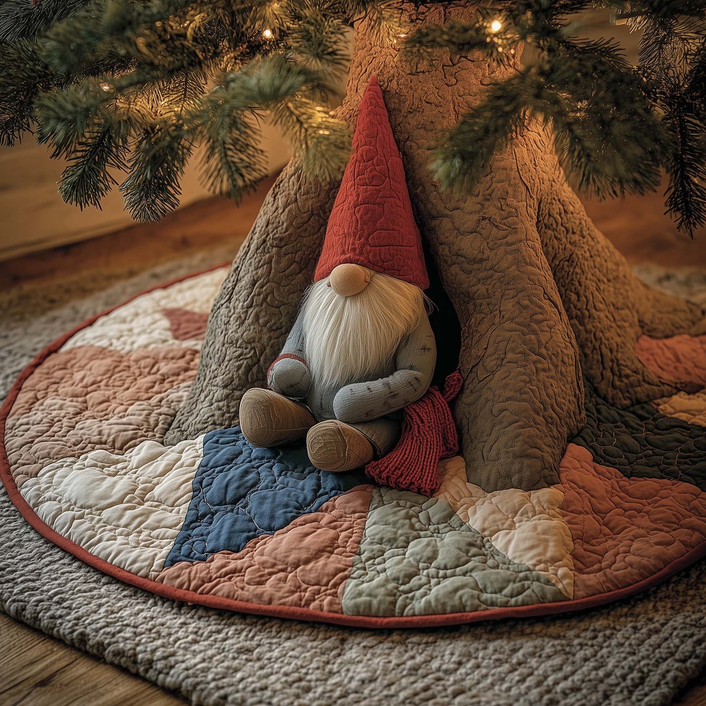 Tree Gnome Quilted Tree Skirt GFTOQM856