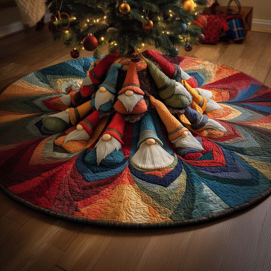 Spiral Gnomes Quilted Tree Skirt GFTOQM861