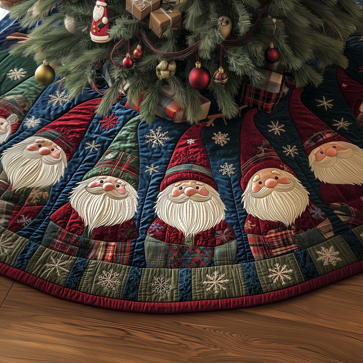 Gnome Circle Quilted Tree Skirt GFTOQM865