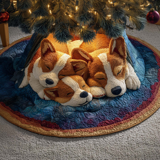 Sleeping Corgis Quilted Tree Skirt GFTOQM866