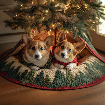 Corgi Pair Quilted Tree Skirt GFTOQM867