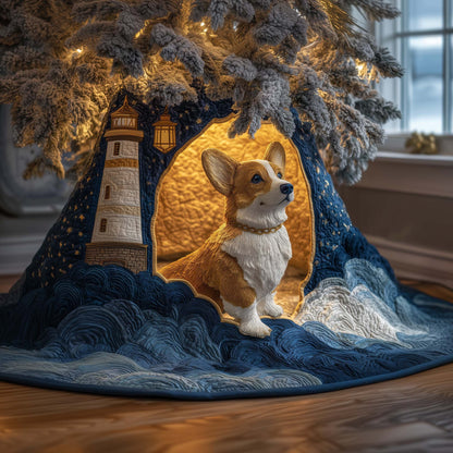 Lighthouse Corgi Quilted Tree Skirt GFTOQM869