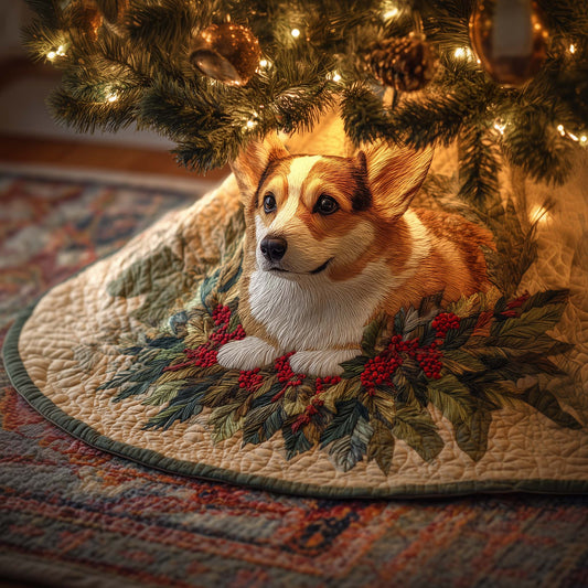 Wreath Corgi Quilted Tree Skirt GFTOQM870