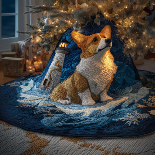 Lighthouse Corgi Quilted Tree Skirt GFTOQM871