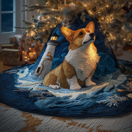 Lighthouse Corgi Quilted Tree Skirt GFTOQM871