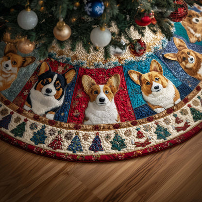 Patchwork Corgis Quilted Tree Skirt GFTOQM873