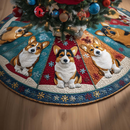 Patchwork Corgis Quilted Tree Skirt GFTOQM874