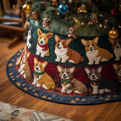 Festive Corgis Quilted Tree Skirt GFTOQM875