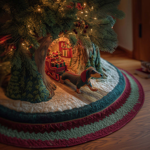 Sleigh Dachshund Quilted Tree Skirt GFTOQM885