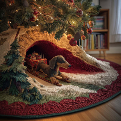 Sleigh Dachshund Quilted Tree Skirt GFTOQM886