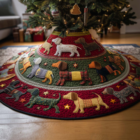 Dachshund Circle Quilted Tree Skirt GFTOQM888
