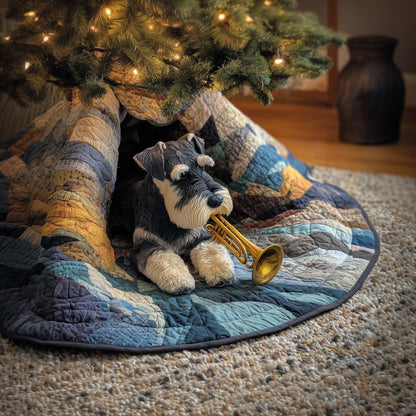 Playing Schnauzer Quilted Tree Skirt GFTOQM889