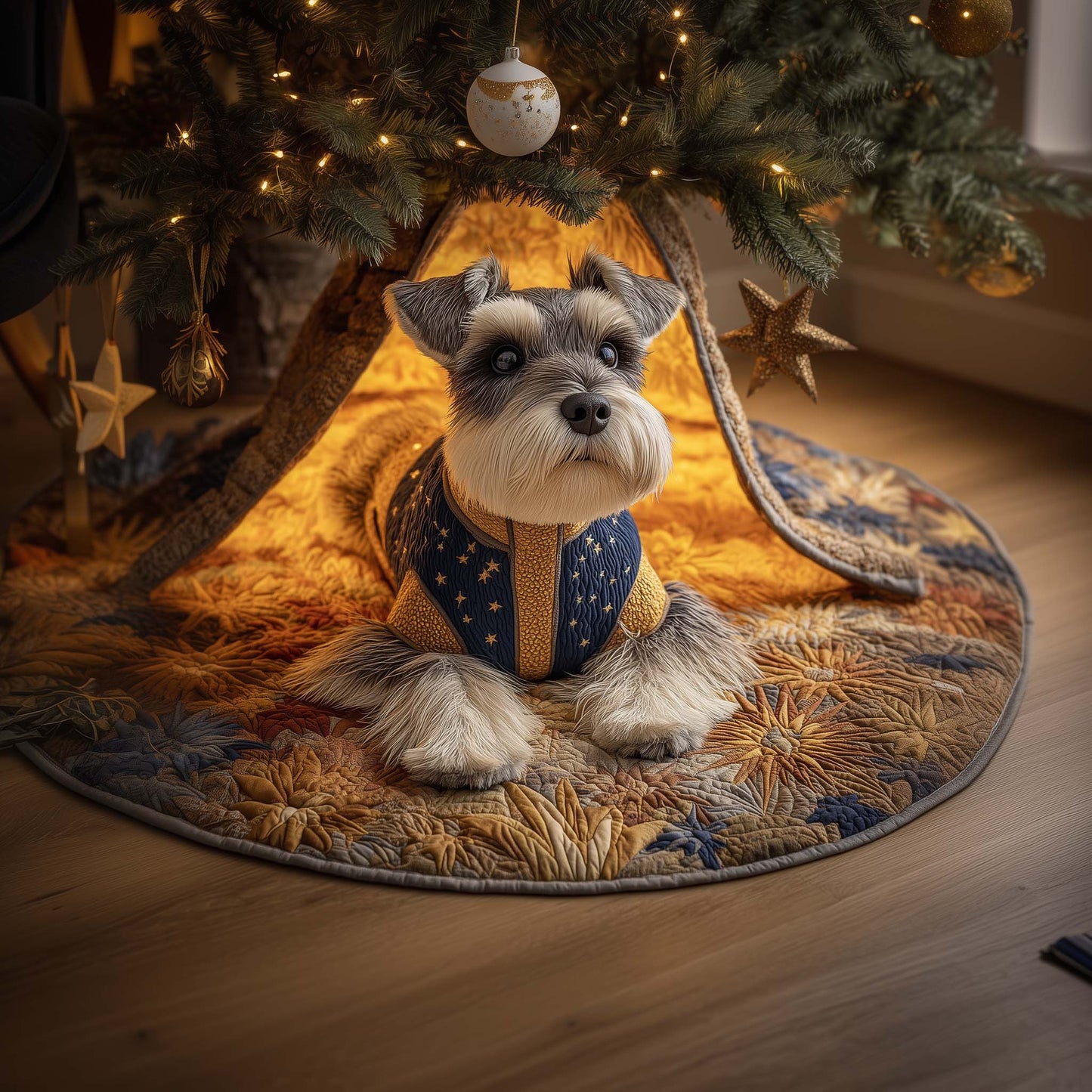 Posed Schnauzer Quilted Tree Skirt GFTOQM897