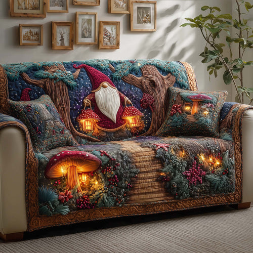 Forest Gnome Quilted Sofa Cover GFTOQM907