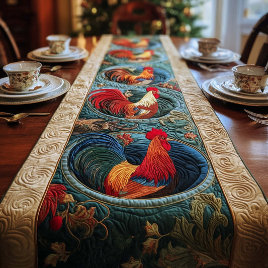 Circle Rooster Quilted Table Runner GFTOQM925