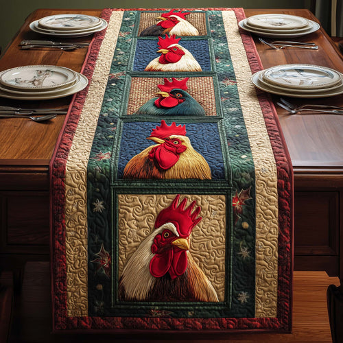 Framed Rooster Quilted Table Runner GFTOQM926