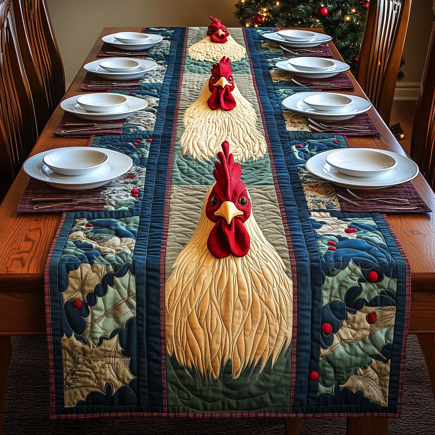 Crest Rooster Quilted Table Runner GFTOQM928
