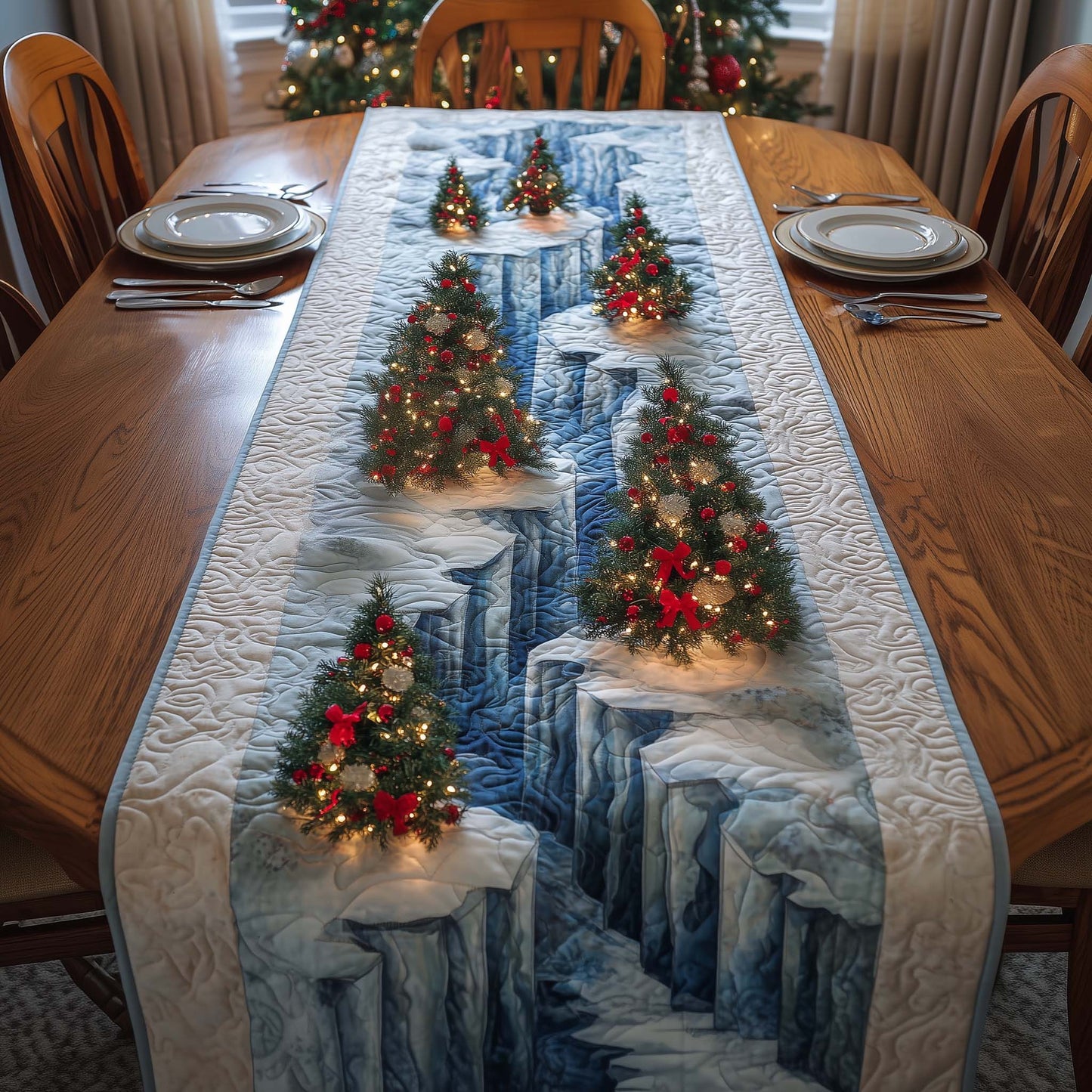 Frozen Valley Quilted Table Runner GFTOQM938