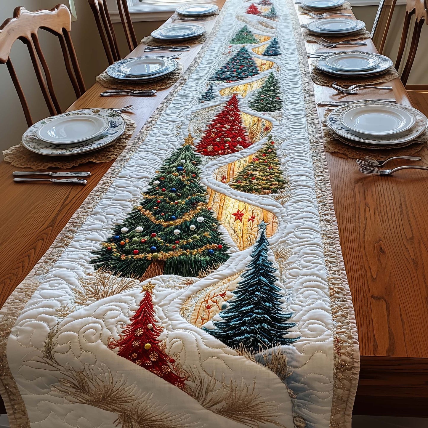Shimmer Trail Quilted Table Runner GFTOQM939