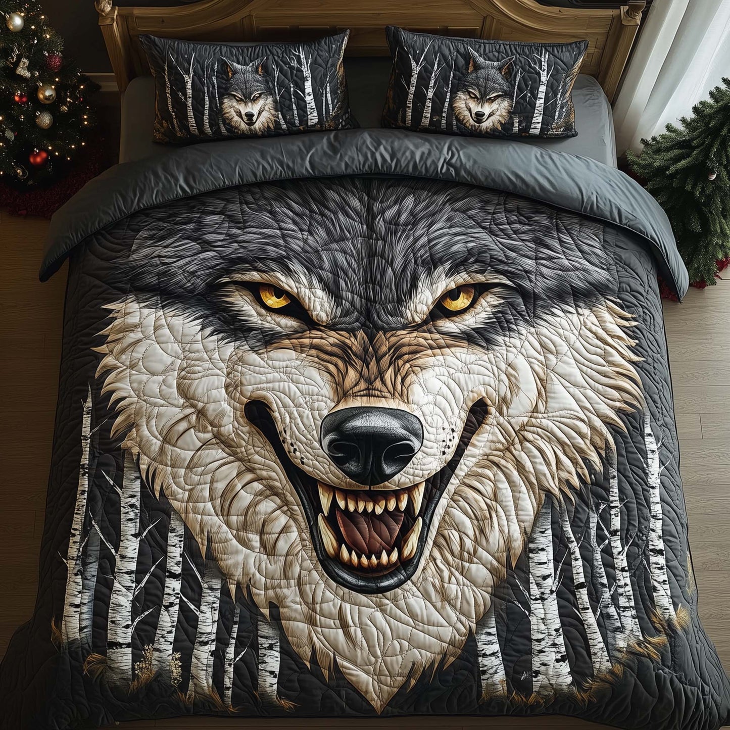 Savage Howl 3-Piece Quilted Bedding Set GFTOQM945