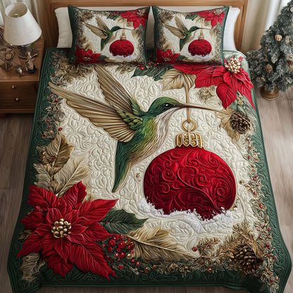 Ruby Humming 3-Piece Quilted Bedding Set GFTOQM952