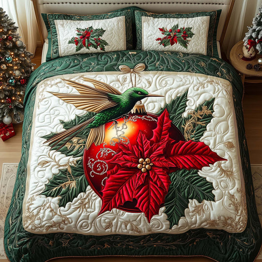 Emerald Ornament 3-Piece Quilted Bedding Set GFTOQM953