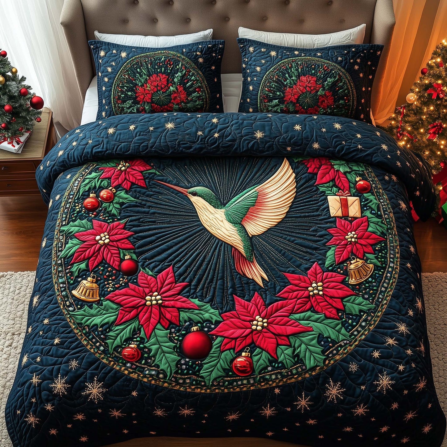 Star Humming 3-Piece Quilted Bedding Set GFTOQM957