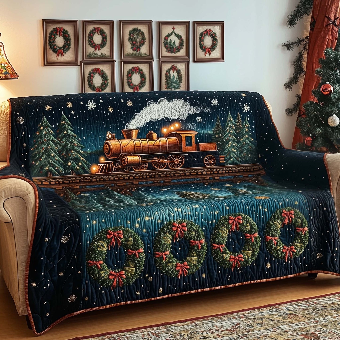 Midnight Train Quilted Sofa Cover GFTOQM970