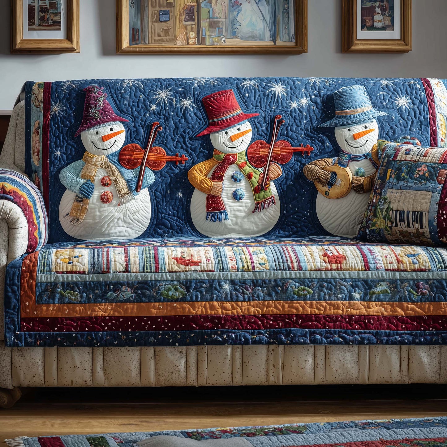 Music Trio Quilted Sofa Cover GFTOQM975