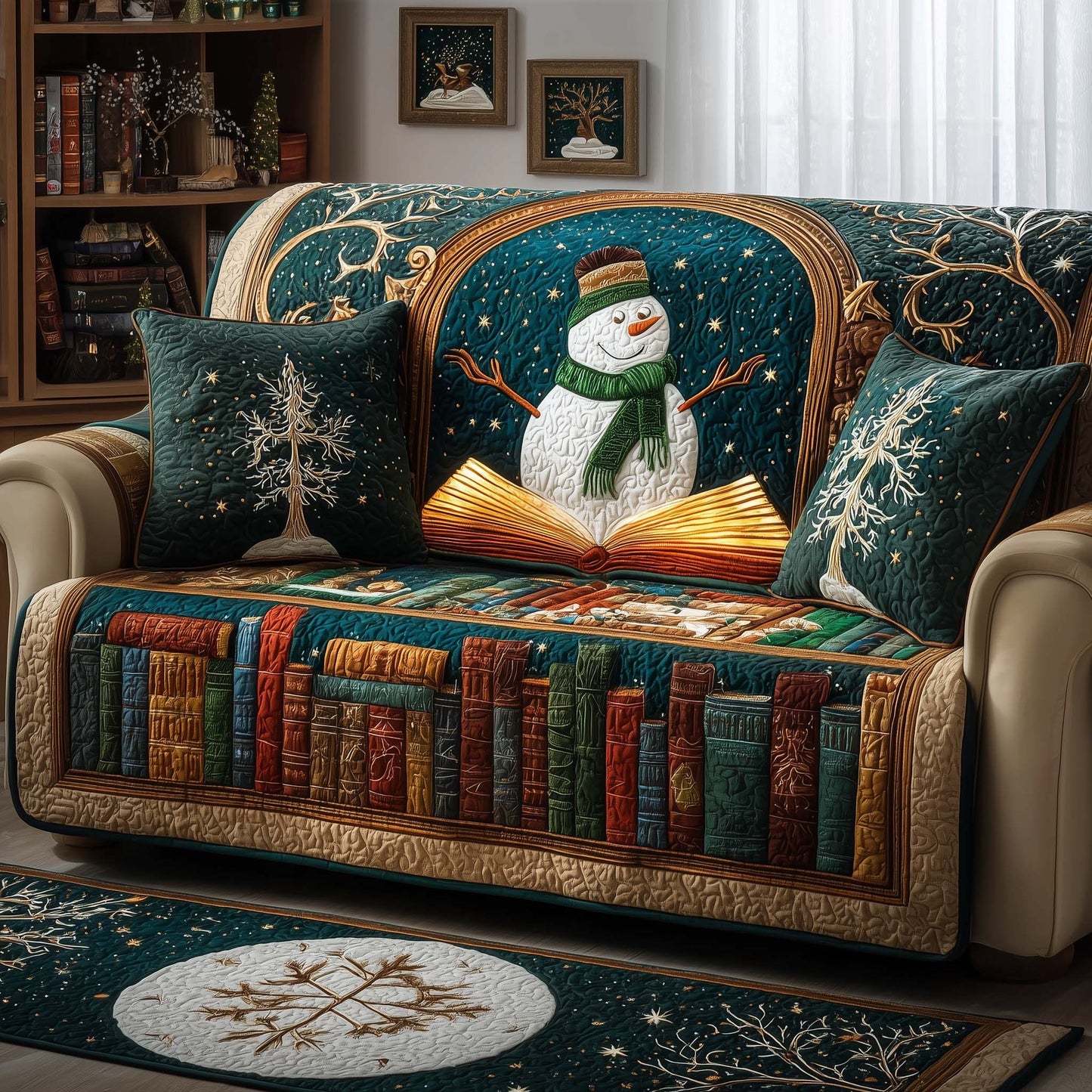 Magic Book Quilted Sofa Cover GFTOQM977