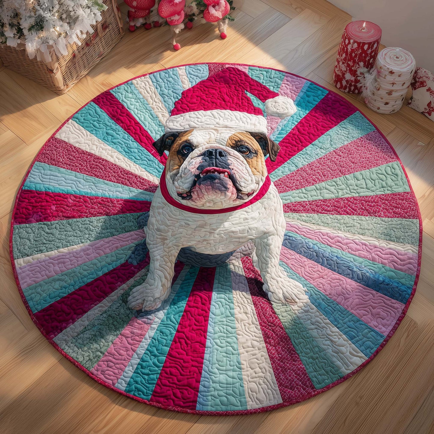 Bulldog Quilted Round Mat GFTOQM97
