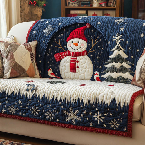 Snowy Smile Quilted Sofa Cover GFTOQM982