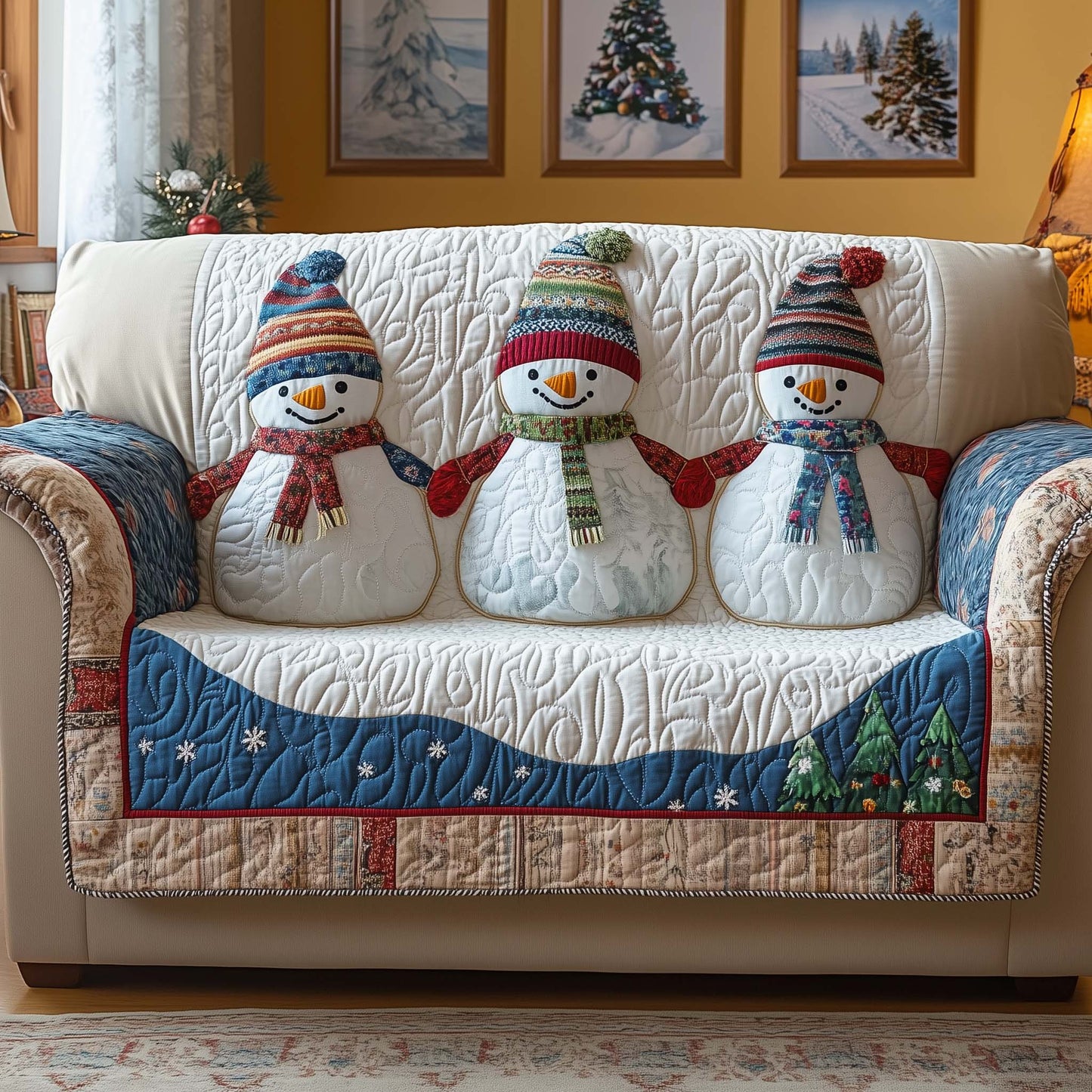 Trio Frosty Quilted Sofa Cover GFTOQM984